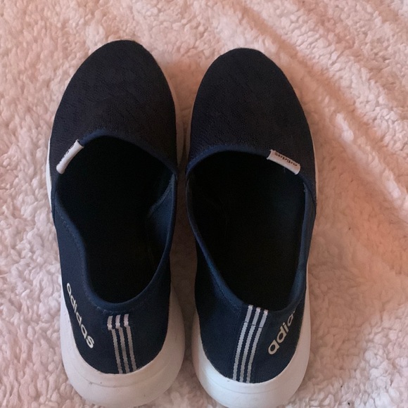 adidas slip on sneakers, navy blue and white, size US 8 - Picture 1 of 4